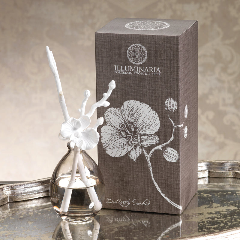 Illuminaria Butterfly Orchid Scented Porcelain Branch Diffuser (Set of 6)