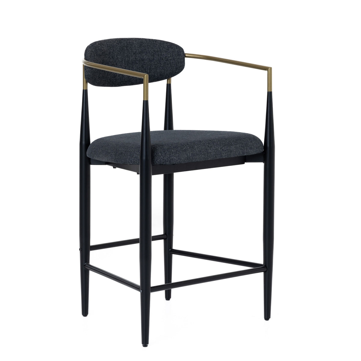 Nicole Dark Grey/Gold & Black Counter Stool