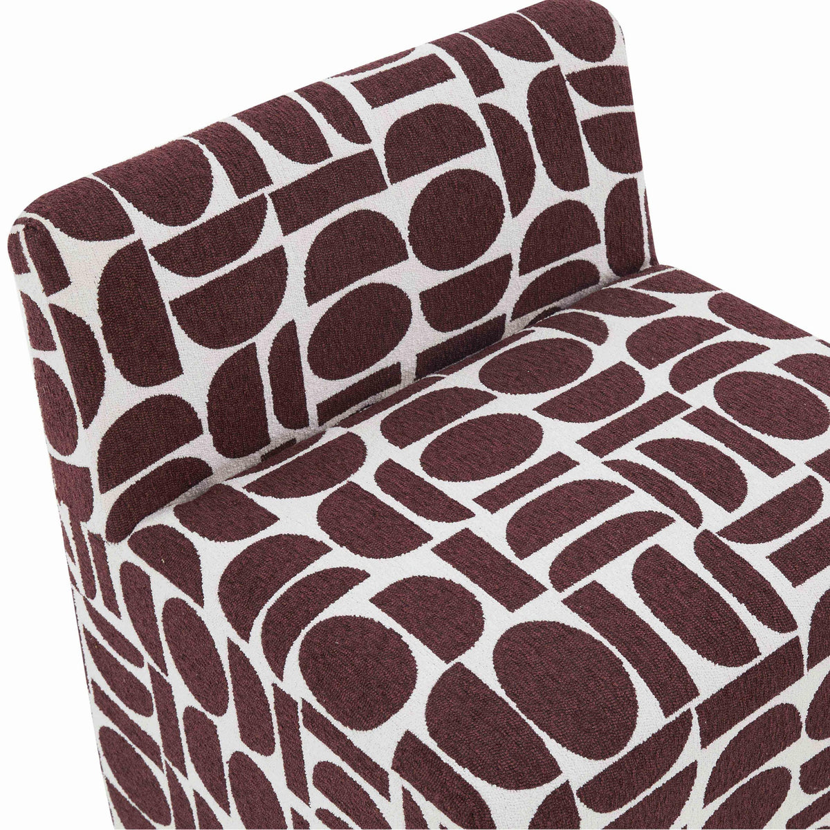 Geo Merlot Geometric Performance Jacquard Weave Stool