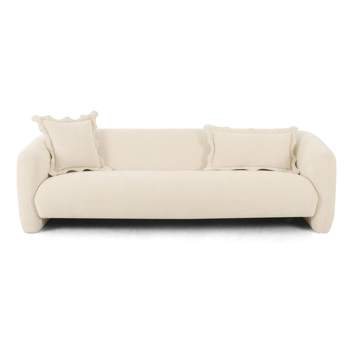 Lou 91.3” Sandstone Textured Performance Velvet Sofa