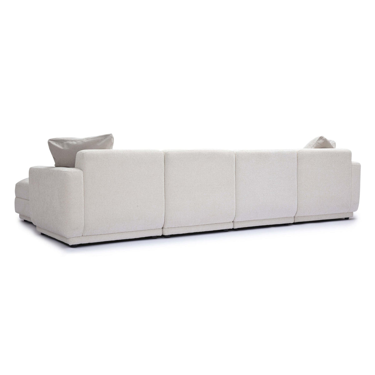 Arabella 123.6" Cream Performance Chenille Modular U-Sectional