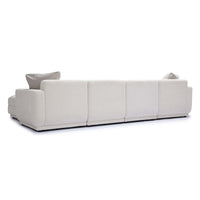Arabella 123.6" Cream Performance Chenille Modular U-Sectional