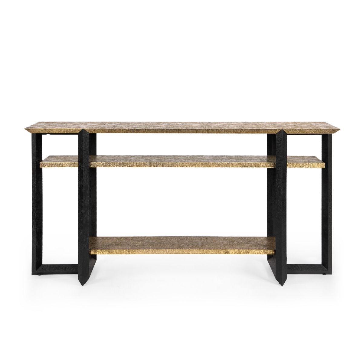 Norman Antique Brass & Dark Bronze Console Table