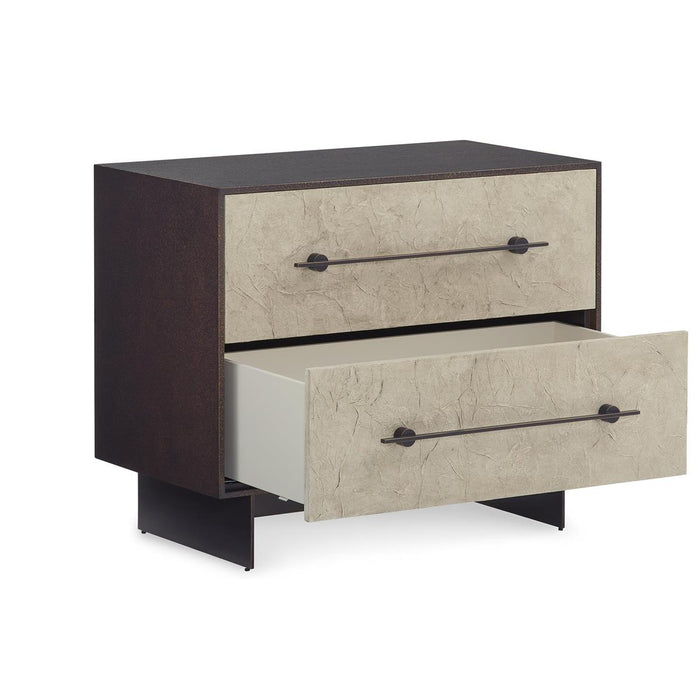Paloma Two-Drawer Large Bronzed Nightstand
