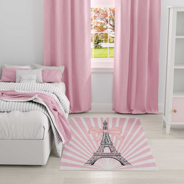 Eiffel Tower Pink Area Rug