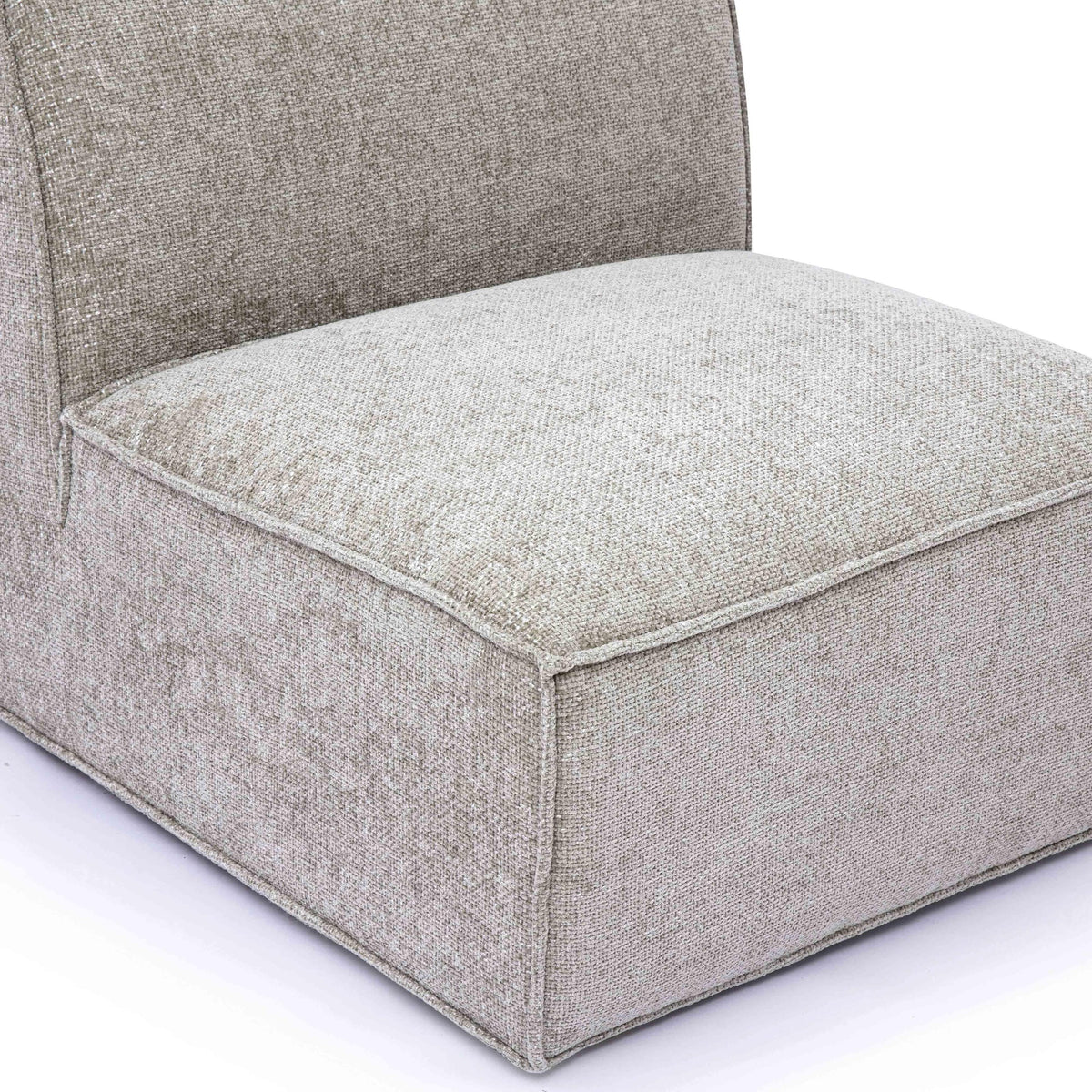 Mindy Taupe Performance Chenille Basketweave Armless Chair