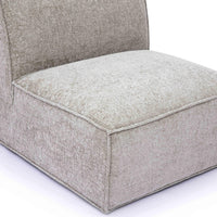 Mindy Taupe Performance Chenille Basketweave Armless Chair
