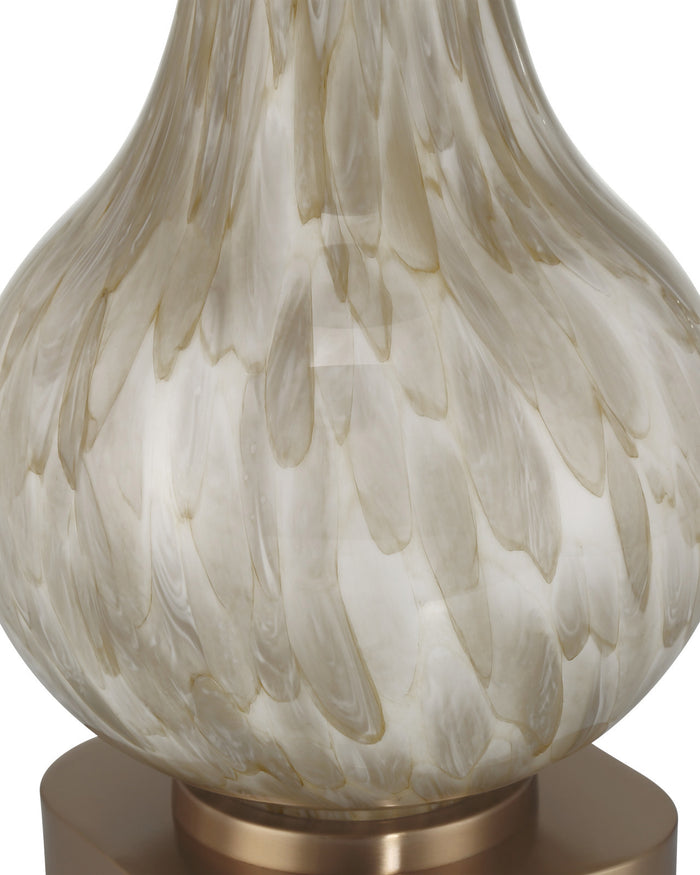 Neomie Caramel-Colored Glass & Brass Table Lamp