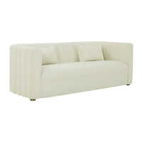 Laurent 84" Plush Cream Velvet Sofa