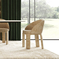 Beatrice Modern Beige Velvet Dining Chair