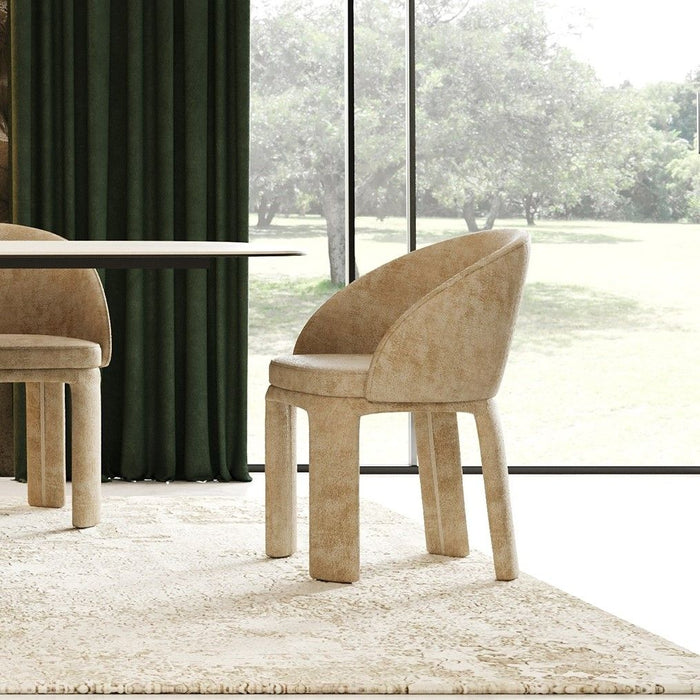 Beatrice Modern Beige Velvet Dining Chair