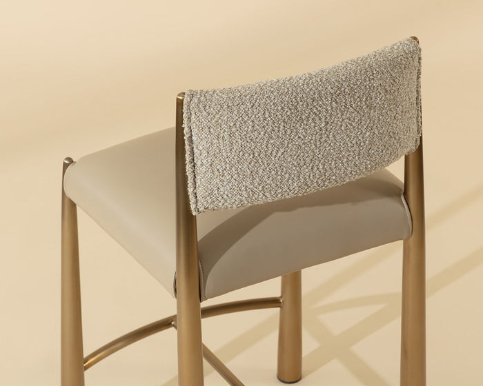 Bayard Oatmeal & Antique Brass Counter Stool