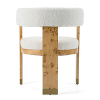 Bernadette Modern Cream & Burl Dining Chair