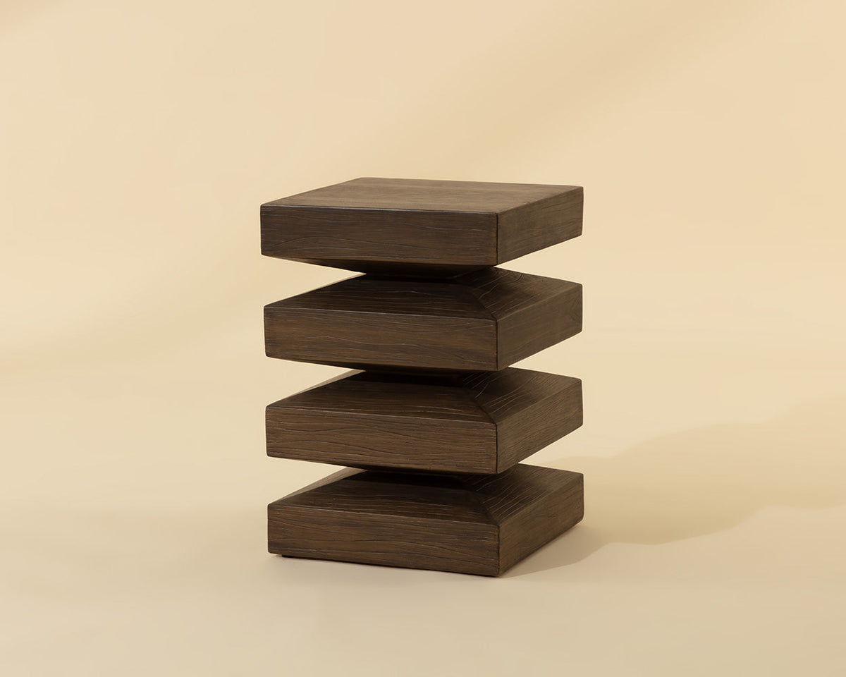 Robarts Dark Timber Concrete Accent Table - Indoor/Outdoor