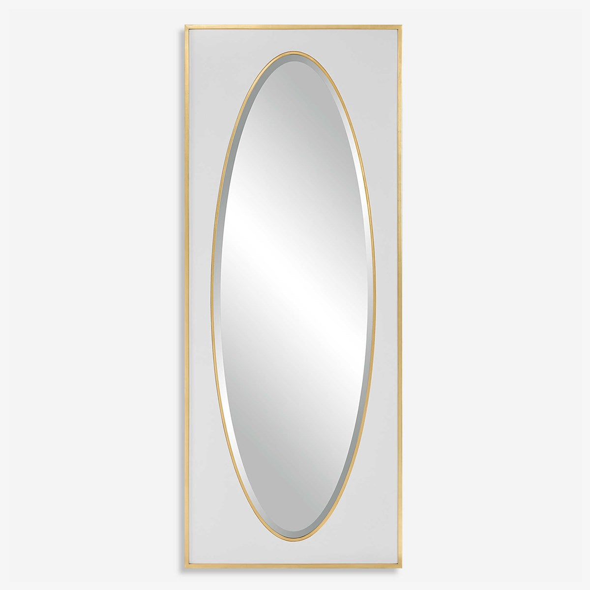 Santiago 80" White & Gold Leaf Mirror