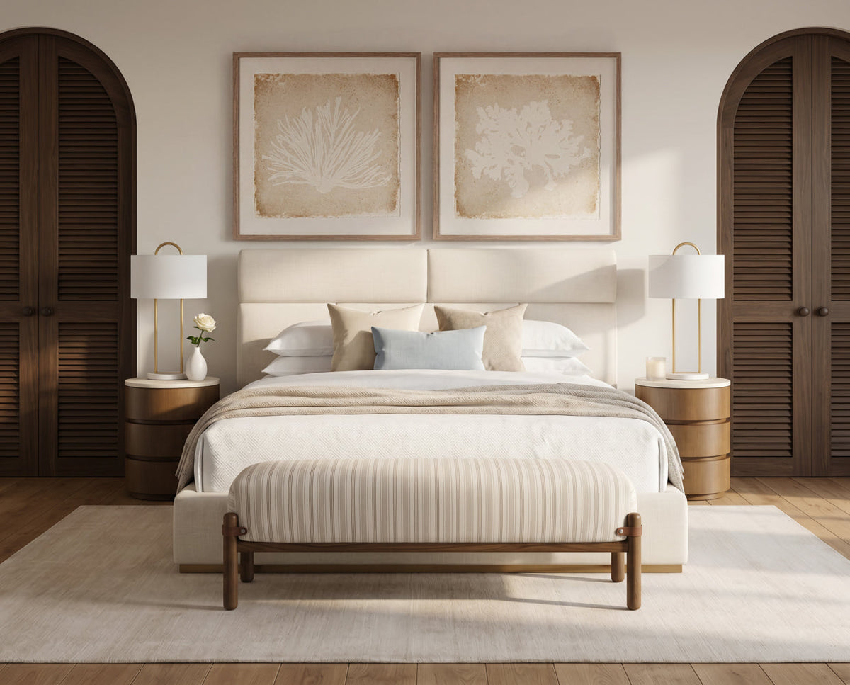 Caldora Oak Veneer & Marble Top Nightstand