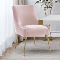 Prado Blush Velvet With Gold Frame Chair - Luxury Living Collection
