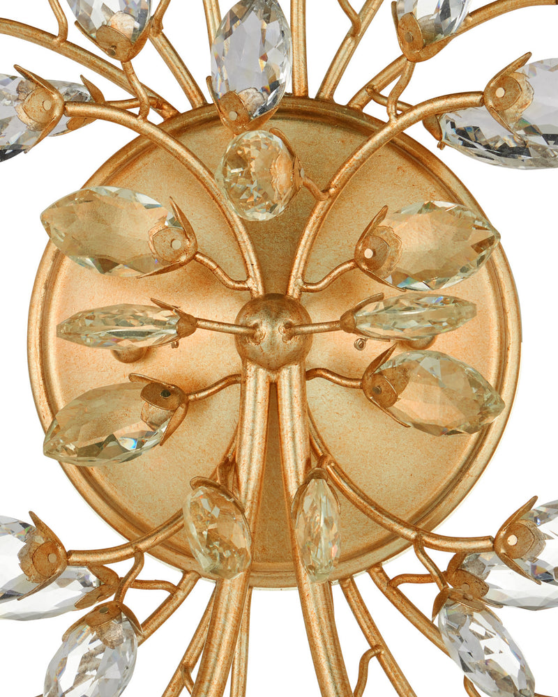 Forget-Me-Not Gold Wall Sconce