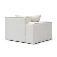 Mindy Cream Performance Chenille Basketweave LAF Corner Chair