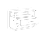 Danette Black Oak & Brushed Brass Nightstand