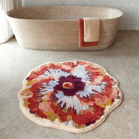Hibiscus Luxury Multicolour Luxury Bath Rug