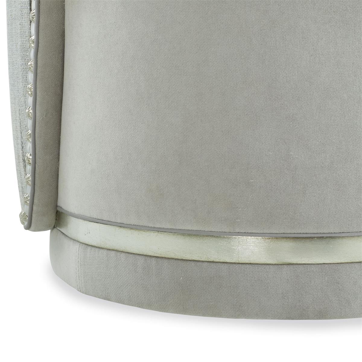 Lina Burnished Silver Dining Chair with Brass Casters