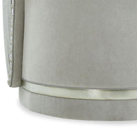Lina Burnished Silver Dining Chair with Brass Casters