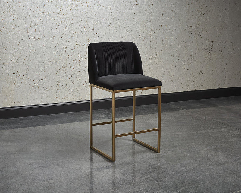 Nevin Shadow Grey Gold Counter Stool – Deborah l kerbel