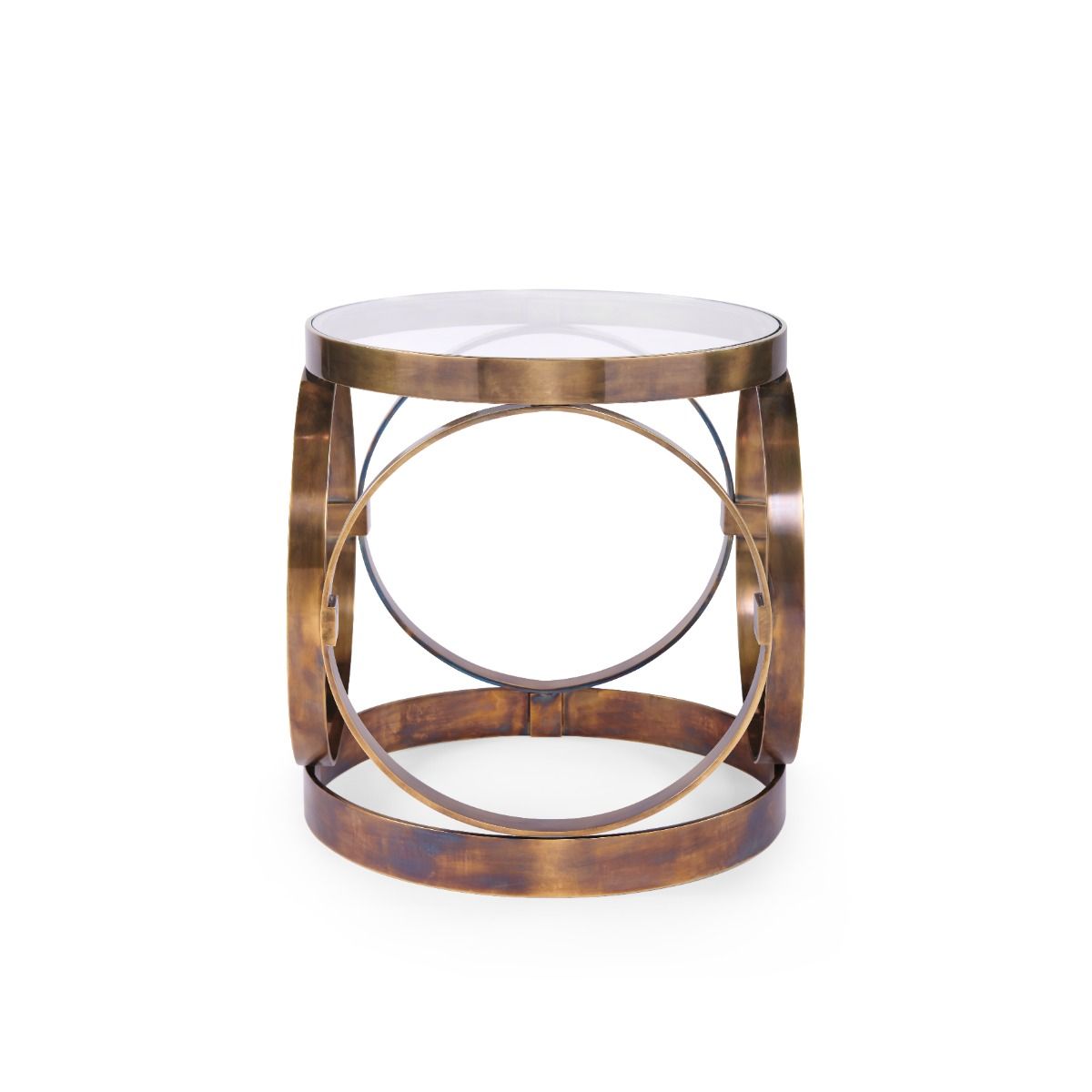 River Antique Brass Accent Table