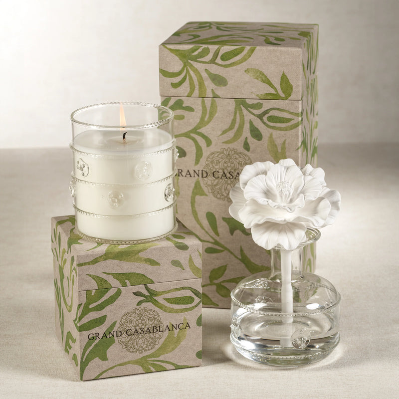 Grand Casablanca Magnolia Petals Porcelain Diffuser - 2 Sizes Avalable (Set of 4)