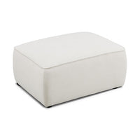 Travie Sand Upcycled Performance Linen Ottoman