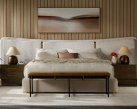 Ezekiel 32" Maple Burl Veneer &Gold Nightstand