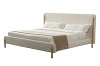 Tia Modern Ivory & Wood Bed