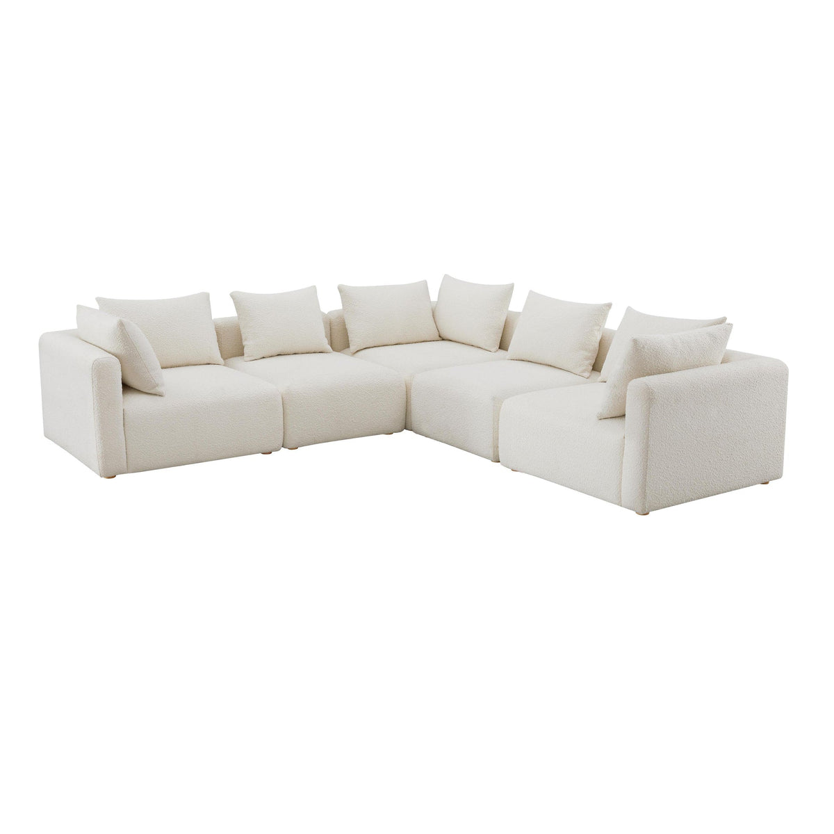 Karsyn 112.5" Cream Performance Boucle 5-Piece Modular L-Sectional