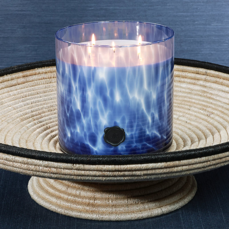 Opal Glass Five-Wick Candle Jar Dark Blue/Sea Salt & Coastal Mist (Set of 2)