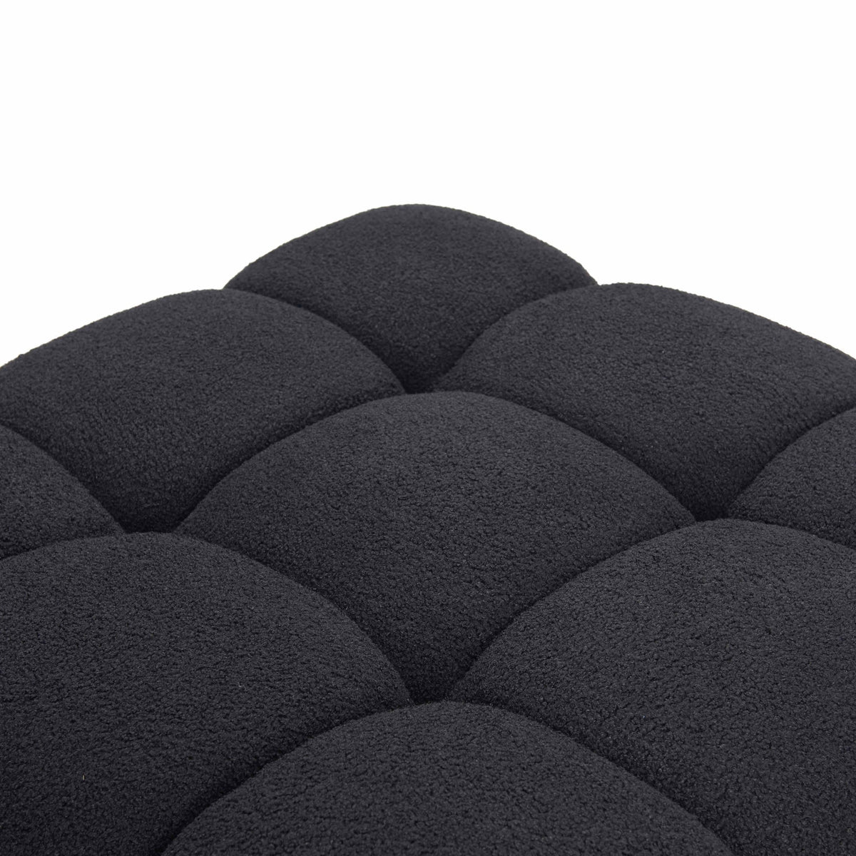 Vogue Black Performance Vegan Shearling Modular Ottoman