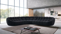 Nicoma Modern Black Sectional Sofa