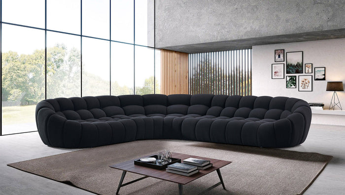 Nicoma Modern Black Sectional Sofa