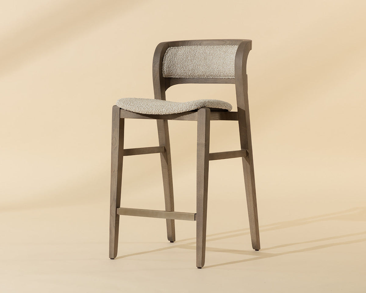 Arco Oatmeal Solid Ash Wood Counter Stool