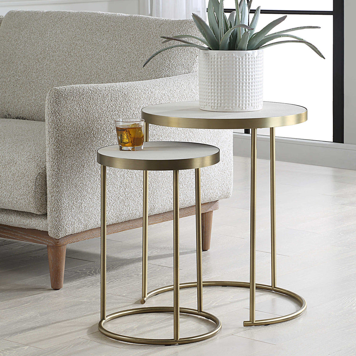 Keaton White & Gold Nesting Tables