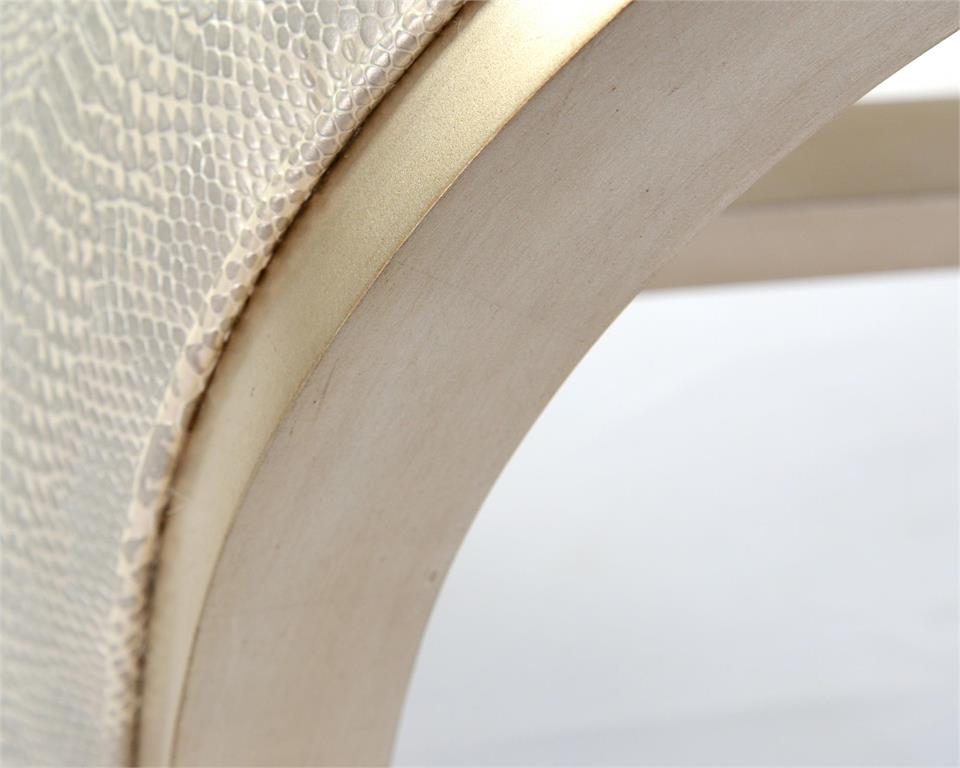 Reed 61" Antique Silver Curved Bench