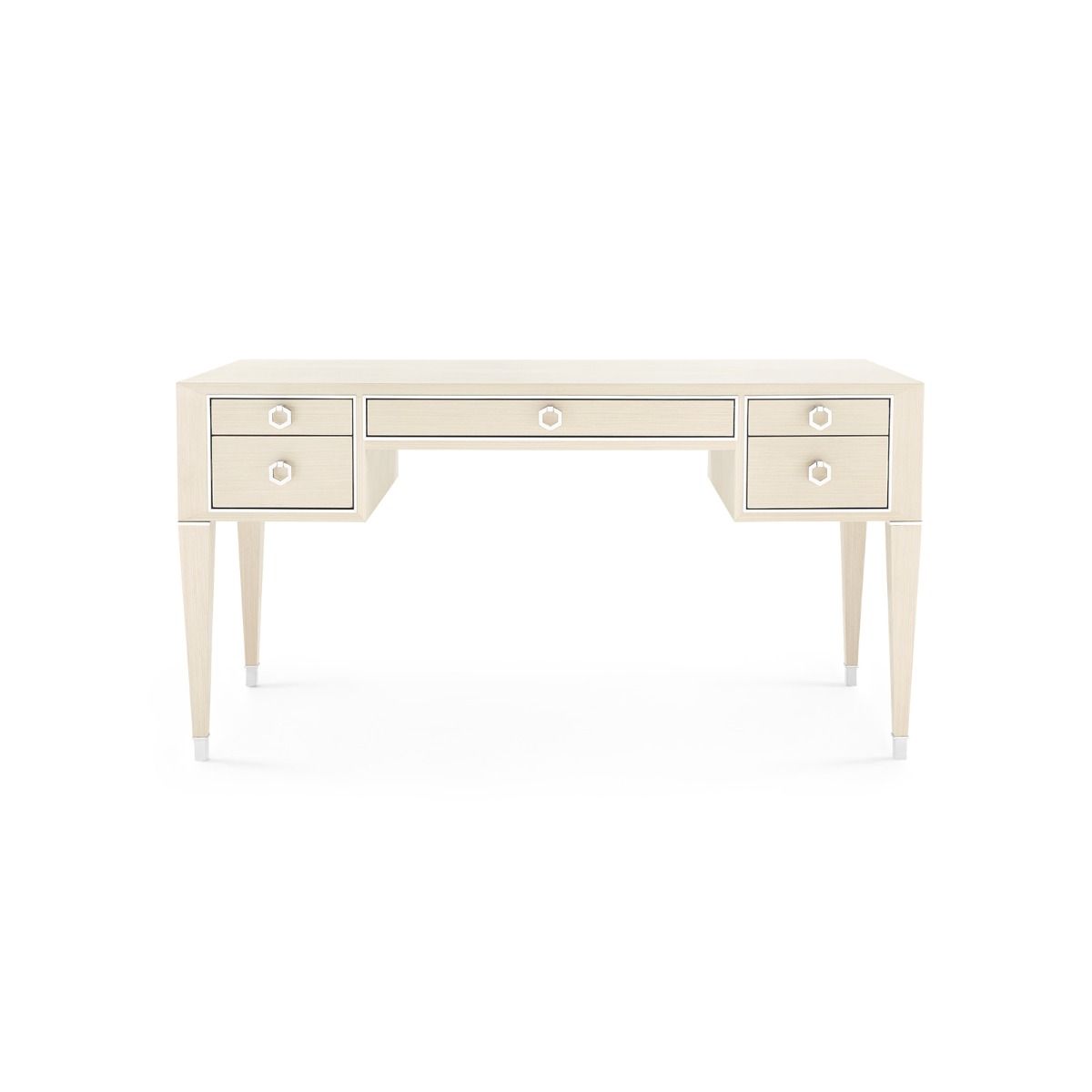 Lanna Blanched Oak and Nickel Desk