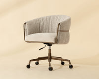 Olma Taupe Oatmeal & Bronze Desk Chair