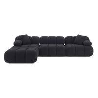 Vogue 118.2" Black Performance Vegan Shearling 4-piece Modular Sectional