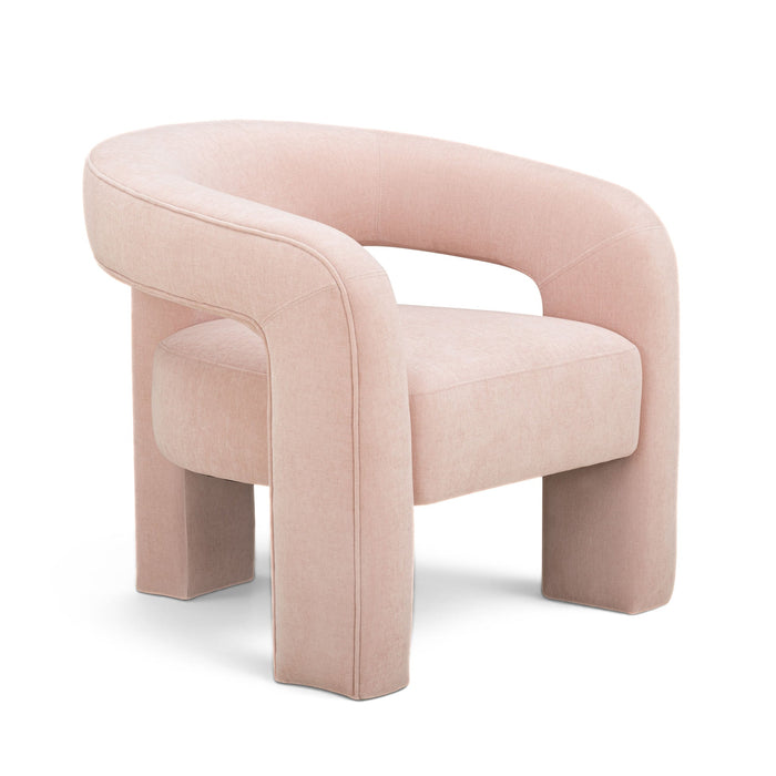 Clara Blush Performance Velvet Curved Accent Chair