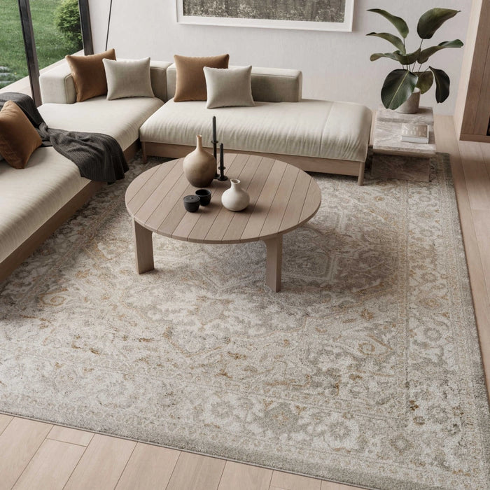 Marisol Floral Vine Light Grey Area Rug