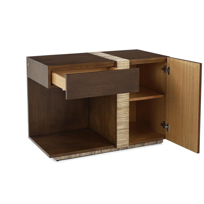 Elle English Oak & Valyrian Gold Nightstand (Right & Left Side Available)