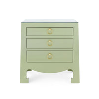 Maylee 26" Green Glass Top & Gold Nightstand
