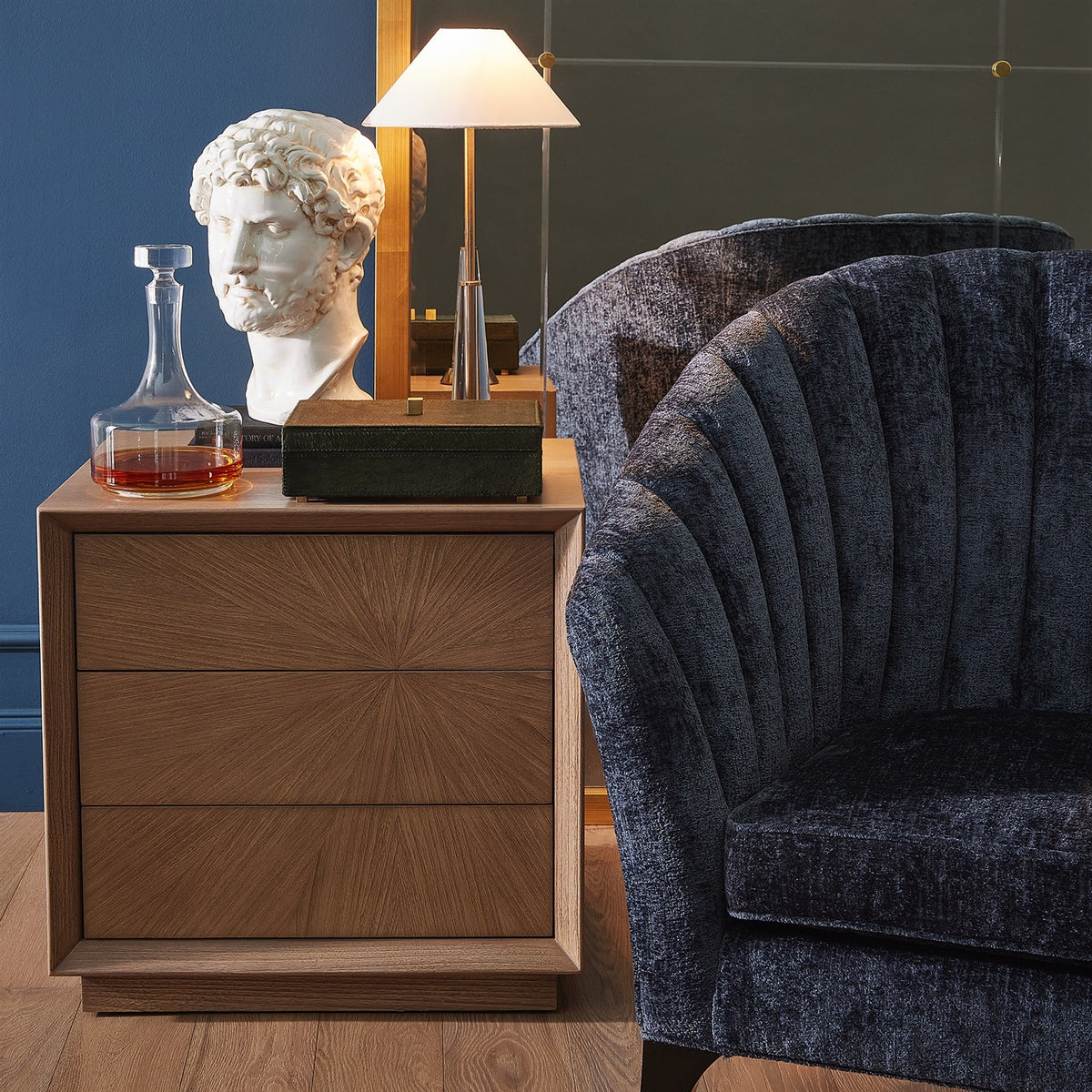 Luxe Scallop Indigo Accent Chair