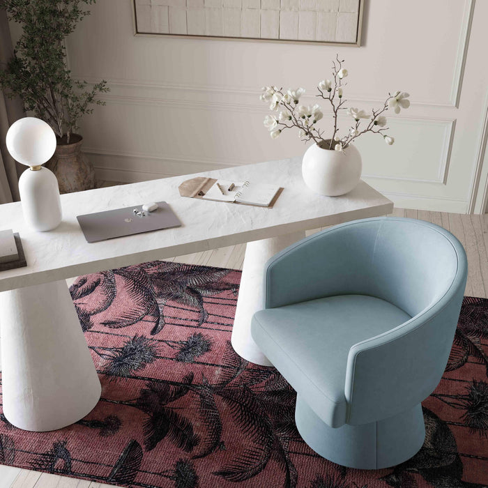 Nest Blue Upcycled Contract-Grade Chenille Rolling Desk Chair